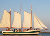 The Schooner Pride Sailing tour grants guests a smooth ride along the Charleston Harbor.