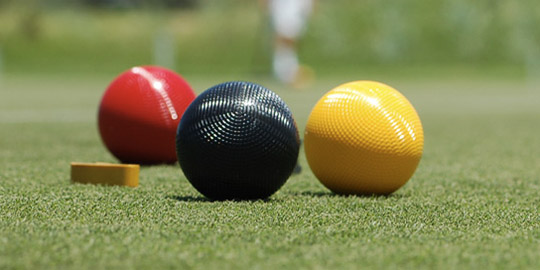 Croquet balls on the course at Bald Head Island